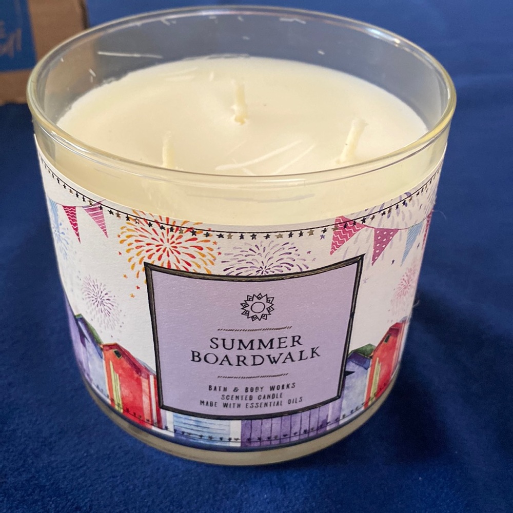 Summer Boardwalk three wick candle by bath and body works